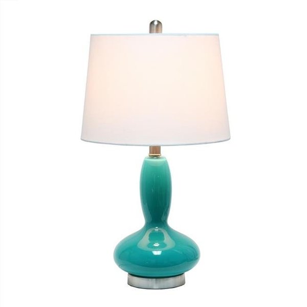 Elegant Garden Design Elegant Designs LT3315-TEL Contemporary Curved Glass Table Lamp; Teal LT3315-TEL